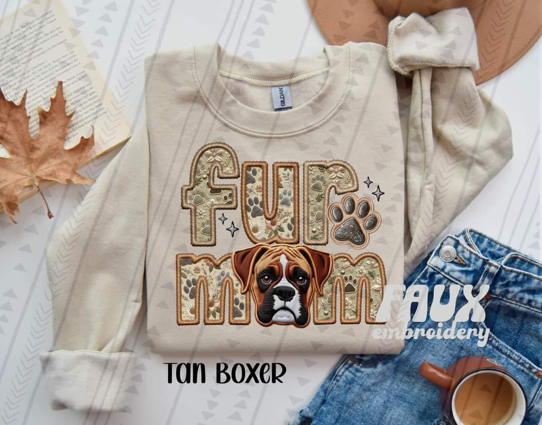 TAN BOXER FUR MOM